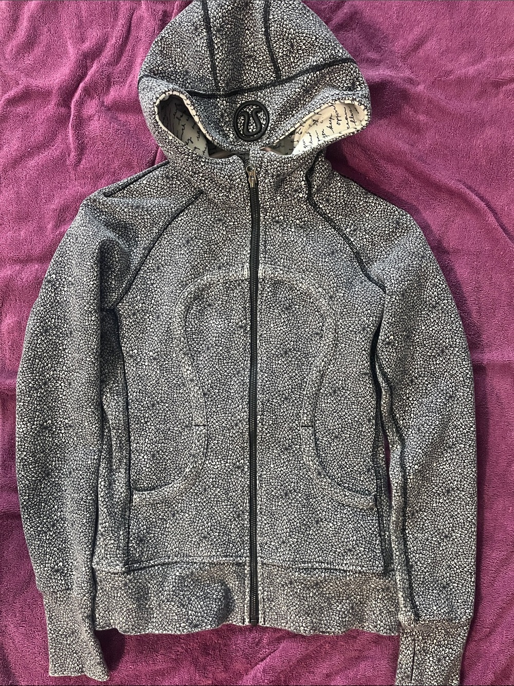 lululemon athletica Gray Speckled Hooded Full-Zip Jacket